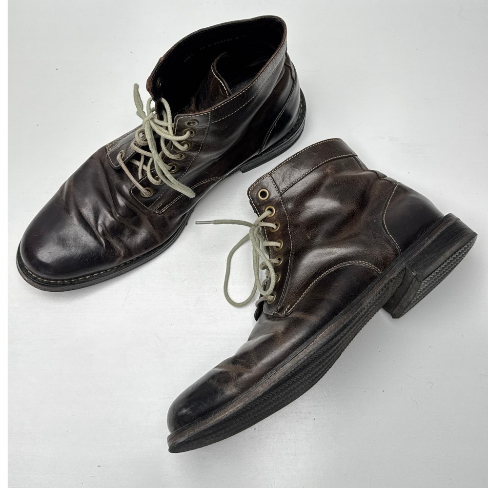 Cole Haan Mens Dark Brown Leather Lace Up Ankle Boots C09786 Size 10 M